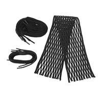 Lacrosse Mesh String Kit, Black Nylon Wear Proof Lacrosse Mesh Piece Woven String, Complete Lacrosse Stick Accessory with 7 Braided Strings, Durable and Lightweight for Training an