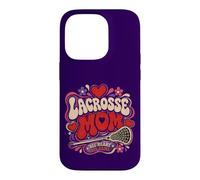 Lacrosse Mom 70s Groovy Psychedelic Bubble LAX Art Case for iPhone 14 Pro