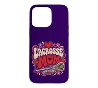 Lacrosse Mom 70s Groovy Psychedelic Bubble LAX Art Case for iPhone 15 Pro Max