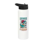 Lacrosse-O-Saurus Trex Playing Lacrosse Stainless Steel Insulated Water Bottle