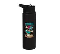 Lacrosse-O-Saurus Trex Playing Lacrosse Stainless Steel Insulated Water Bottle
