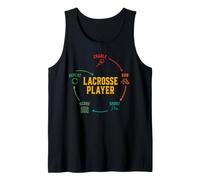 Lacrosse Player Run Shoot Score Repeat Motivation Mindset Tank Top