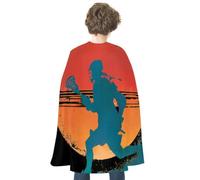 Lacrosse Player Silhouette Halloween Costumes Cape Dress Up 70cm | Double-Sided Costume Cloak for Cosplay Party Christmas