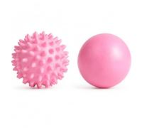 Lacrosse & Spiky Massage Ball Set, 6.1cm & 7cm Hard Muscle Roller Balls for Deep Tissue Massage, Trigger Point Therapy, Foot, Back, Shoulder, Leg & Muscle Recovery, Gym (Pink)
