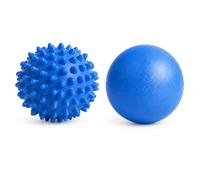Lacrosse & Spiky Massage Ball Set, 6.1cm & 7cm Hard Muscle Roller Balls for Deep Tissue Massage, Trigger Point Therapy, Foot, Back, Shoulder, Leg & Muscle Recovery, Gym (Blue)