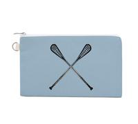 Lacrosse Sticks Crossed Coin Purse Cute Change Pouch Wallet Clutch Bag with Zip