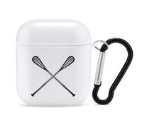Lacrosse Sticks Crossed Earphone Case Cover Compatible with AirPods 1&2 Shockproof Bluetooth Headset Case White-style