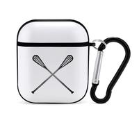 Lacrosse Sticks Crossed Earphone Case Cover Compatible with AirPods 1&2 Shockproof Bluetooth Headset Case Black-style
