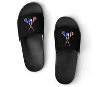 Lacrosse U.S.A. Flag Women's House Slippers for Men Shower Slides Bathroom Shoes Sandals 43 (265mm)