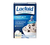 Lactaid Fast Act Lactose Intolerance Chewables with Lactase Enzymes, Vanilla, 60 Count (Pack of 1)