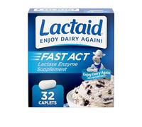 Lactaid Fast Act Lactose Intolerance, Lactase Enzyme Pills 32 single-dose pouches