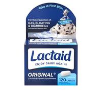Lactaid Original Strength Lactose Intolerance Relief Caplets with Natural Lactase Enzyme, Dietary Supplement to Help Prevent Gas, Bloating & Diarrhea Due to Lactose Sensitivity, 120 ct.