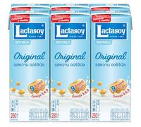 LACTASOY Soy Milk Plain Sweetened, 250 ml, 36-Count