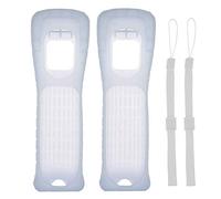 Lactivx Wii Silicone Case Cover with Wrist Strap for Nintendo Wii Remote Controlle (Clear 2 Packs)