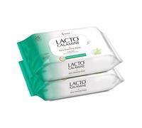 Lacto Calamine Daily Cleansing Facial Wipes with Aloe Vera, Cucumber and Vitamin E, White, Pack of 2, Pack of 50