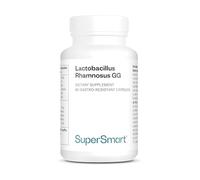 Lactobacillus Rhamnosus GG - Probiotic - Balances Microbiota and Gut Flora - Boosts The Immune System - Stimulates Lactobacillus Production - 60 Capsules - Vegan - Gluten-Free - Non-GMO - SuperSmart
