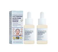 Lactobionic Acid Pore Refining - Instant Wrinkle Reduction & Pore Refining Treatment, Gentle Exfoliating Facial Serum for Smoothing, Brightening & Deep Cleansing (2 PCS)