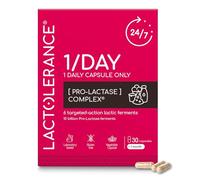 LACTOLERANCE 1/Day | Daily Probiotic for Lactose Intolerance | 10 Billion CFU Lactase Precursor | 24h Dairy Digestion Support | Only 1 Capsule Per Day | 30 Vegetarian Capsules