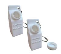 Lactose and Tolerant Pill Holder, Lactose & Tolerant Milk Carton Pill Holder Keychain, Milk Carton Keychain Container for Lactaid, Lactose Intolerance Pills Case (White*2pc)