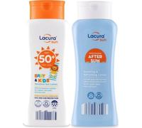 Lācurā Aldi Sun | Baby & Kids Sensitive Sun Lotion SPF 50+ & After Sun Lotion | High & UVA 5 Stars | 200mL+200mL [Total 400mL]