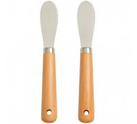 LacusMare Butter Knife Set of 2 - 7.5" Beechwood Handle Butter Knives with Hanging Hole, Wide Grip & Stainless Steel Blade - Wooden Butter Spreader for Butter, Jam, Cheese, Toast, Sandwich