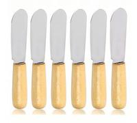 LacusMare Mini Butter Knife Set of 6 - 4" Handle Wooden Handle Butter Knives for Kids, Small Hands, Spreading Butter, Jam, Cream Cheese - Compact Wooden Spreaders for Toast & Sandwich