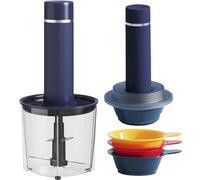 LacusMare Mini Chopper Set with One 800ml Big Cup & Three 100ml Small Bowls, Mains-Powered, Two 4-Blade & 2-Blade Attachments, 200W, Mini Food Processors & Choppers for Chopping Blending Pureeing