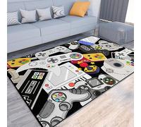 Lacut Gaming Rug for Boy's Bedroom, 3D Game Controller Design, 60" x 40", Multicolor, Rectangular, Non-Slip, Washable, Medium Pile, Machine Made, Indoor, Bedroom, Kitchen, Living Room, Playroom