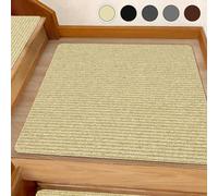 Lacut Stair Treads for Wooden Steps Carpet, Non-Slip Stair Runner Indoor Outdoor Stair Tread Mats Covers Pads, 31" x 31"Matching Landing Step Runner for Elders, Kids and Dogs (31" x 31", Beige)