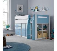 Bedmaster Lacy Blue Storage Mid Sleeper, Blue