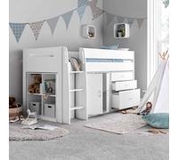 Lacy White Storage Mid Sleeper Bed White