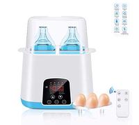 LAD Baby Bottle Warmer, Double Bottle Steam Steriliser LED Display & Baby Food Milk Rapid Heater Warming with Remote Control
