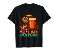 Lad Culture British Pub Dart Board Pint Fun T-Shirt