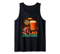 Lad Culture British Pub Dart Board Pint Fun Tank Top