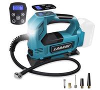 LADAMI Battery Compressor for Makita 18V, Battery Air Pump Up to 150PSI with LED Light and Auto Stop, Portable Air Pump with Digital Pressure Gauge, Electric Air Compressor for Makita 18V