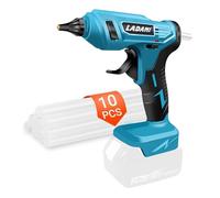 LADAMI Cordless Hot Glue Gun for Makita 18 V Battery, Hot Glue Gun with 10 Pieces Glue Sticks 11 mm, Cordless Glue Gun for School, DIY, Crafts and Quick Repairs in the Home (without Battery)