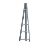 Ladder Bookcase Grey 5 Tier Shelf Desk Storage Display Shelving Unit Rack