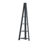 Riva Scandinavian Retro Corner Ladder Bookcase Shelving Shelf Dark Grey 5 Tier