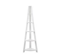 Timber Art Design 5 Tier Ladder Corner Bookcase Shelving Rack Display Organiser White