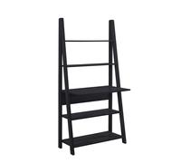 Riva Retro Ladder Bookcase Desk Shelving Shelf Unit 5 Tier Black