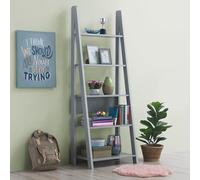 Ladder Bookcase Shelving Desk 5 Tier Shelf Display Storage Unit Stand Rack Grey
