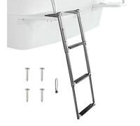 Ladder for Dock and Pier, Stainless Steel 3 Steps Non-Slip | Marine Telescopic Ladder for Young Adults Boys Girls Boat Yacht Pool Deck