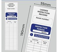 Ladder Inspection Label 1 Piece Safety Stickers for Ladders. Ladder Safety Inspection Record Label Tag Size: 55mm x190mm, Ladder Condition Log