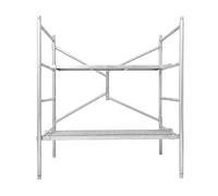 Ladder,Mobile Scaffolding Ladder, Foldable Steel Scaffold Platform with Wide Non-Slip Platform, Scaffolding Equipment for RV Cleaning High Painting Walls, Drywall, Decorating (Size : H:150cm