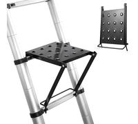 Ladder Platform Anti-Slip Ladder Work Platform Accessories for Stabilizer, Work Tray Attachment for Painters and Tools, Made of Premium Alloy Steel Holds 400 lbs (Black)