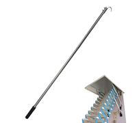 Ladder Pull Down System Kit - 40 Inch Window Pole Opener & Loft Ladder Pole With Hook, Metal Attic Pull Down Hook, Multi-Functional Attic Ladder Pull Cord, For Pulling Down Attic Door Garage Door