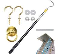 Ladder Pull Down System Kit | Loft Pull System Hook Set | Loft Pull Out Hook Parts Set | Attic Pull Down System Hook Parts Replacement For Cord Ropes For Home, Repair Shop, Hotel