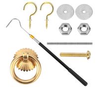 Ladder Pull Down System Kit, Practical Loft Attic Ladder Pull Down System Kit with Up to 64in Retractable Tie Rod with Hook M4 Screw Screw Nut Attic Ladder Tools and Accessories