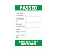 LADDER SAFETY INSPECTION SELF ADHESIVE VINYL STICKERS HEALTH & SAFETY BUSINESS (200) Each sticker measures 51mm by 76mm