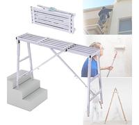 Ladder,Scaffold Ladder Scaffolding Engineering Ladder Adjustable Length and Height Work Platform Step Ladder Stool for Home Improvement, Washing Vehicles, Maintenance Work,A